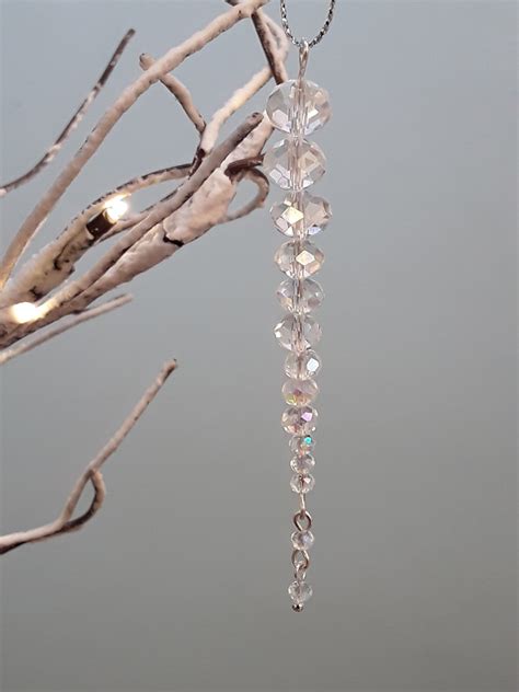 Clear Crystal Icicle Christmas Tree Decoration Etsy