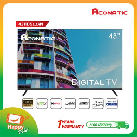 Aconatic LED Digital TV HD แอลอด ดจตอลทว ขนาด นว รน HD AN รบประกน ป