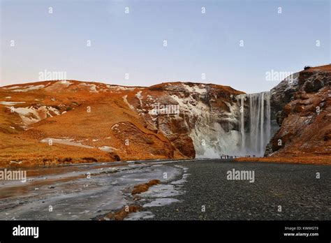 Skogafoss Waterfall South Iceland Iceland Europe Stock Photo Alamy