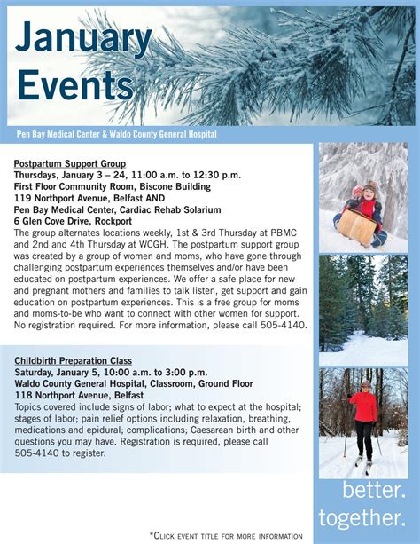 Pbmc And Wcgh January 2019 Event Calendar By Pen Bay Medical Center Issuu