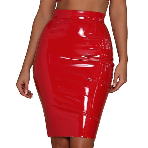 Pxiakgy Skirts For Women Womens Leather Skirt Faux Mini High Waist Casual Zip Pu Slim Pencil