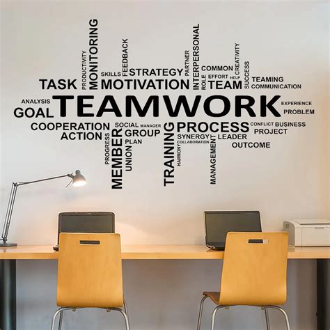 Office Wall Decal Teamwork Quote Office Decor Wall Sticker Office