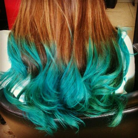 Gone are the days of reaching for any old products in the hair care aisle. Turquoise ombre | Dip dye hair, Teal hair
