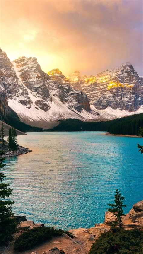 Download Moraine Lake Banff National Park Nature Wallpaper 720x1280