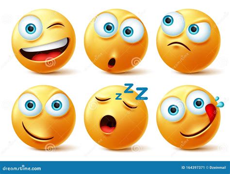 Smiley Emoticon Face Vectorset Smileys Emoticons Van Geel Gezicht In