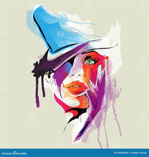 Abstract Woman Face Stock Vector Image 53692435