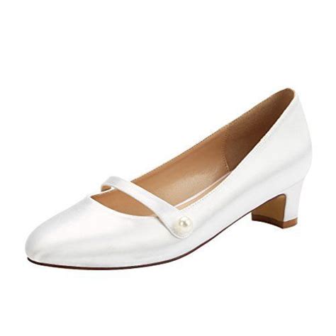 Erijunor E2226 Wedding Comfort Low Heel Women Dyeable Satin Dress Shoes