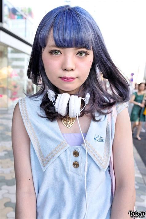 Blue Hair Kawaii Katie Fashion Pastel Harajuku Harajuku Girls