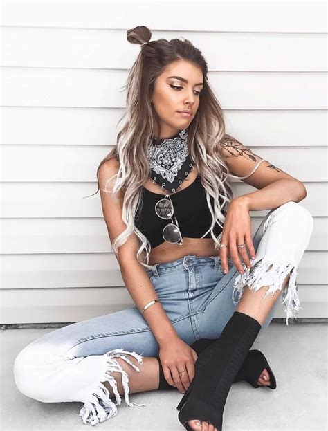 2539 posts per day posts per day will help. #spring #outfits Printed Bandana + Black Crop Top ...