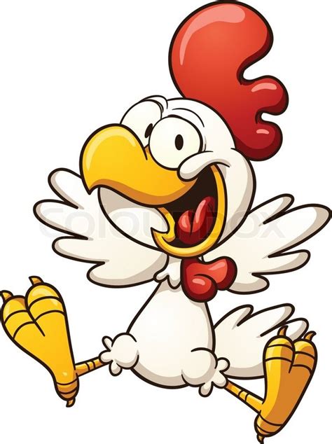 Happy Cartoon Chicken Vector Clip Art Stock Vector
