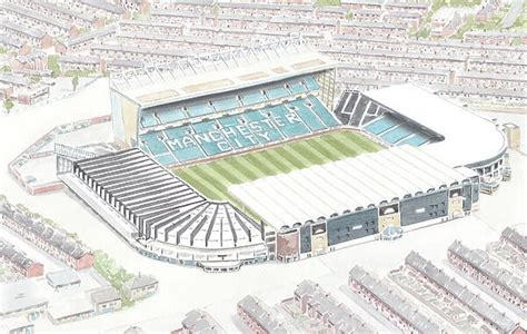 Football Stadium Manchester City Fc Maine Road Available As Framed