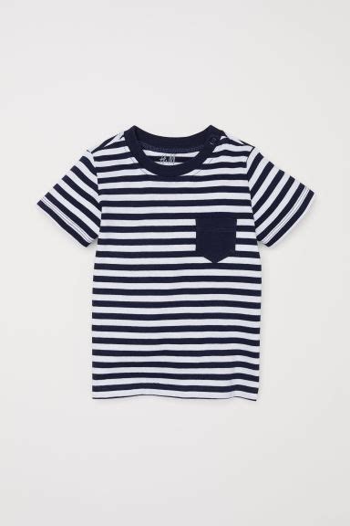 Cotton T Shirt Dark Bluewhite Striped Kids Handm Gb