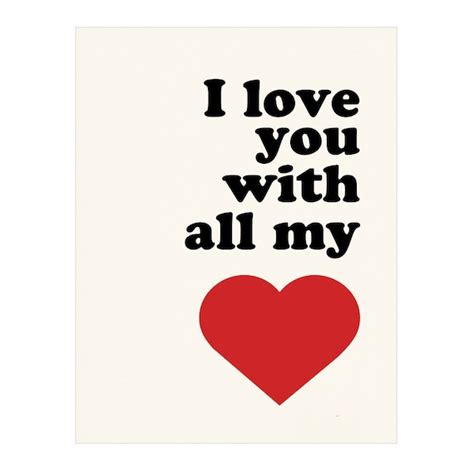 I Love You With All My Heart Poster Print Wall Art By Nutmegaroo