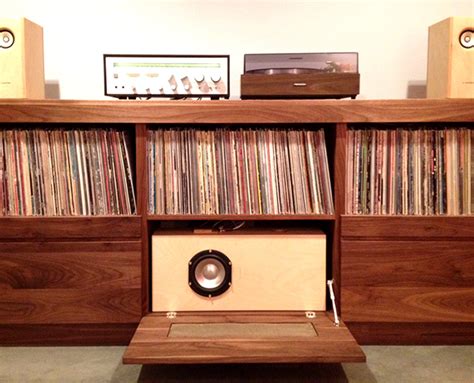 Cable management system to hide wires and cables. CUSTOM RECORD / STEREO CABINET on Behance