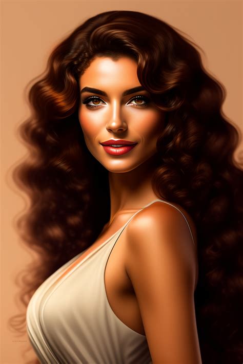 Lexica Animated Drawing Curly Brunette Woman