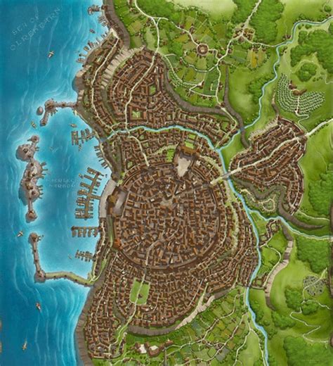 Med Village By Ekwal Fantasy Map Fantasy City Map Fantasy World Map