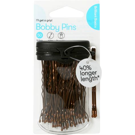Brilliant Basics Long Bobby Pins 50 Pack Brown Big W