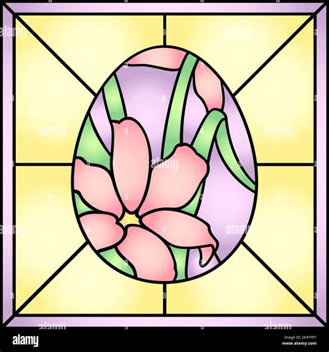 A Stained Glass Style Vector Easter Egg Window Stock Vector Image And Art