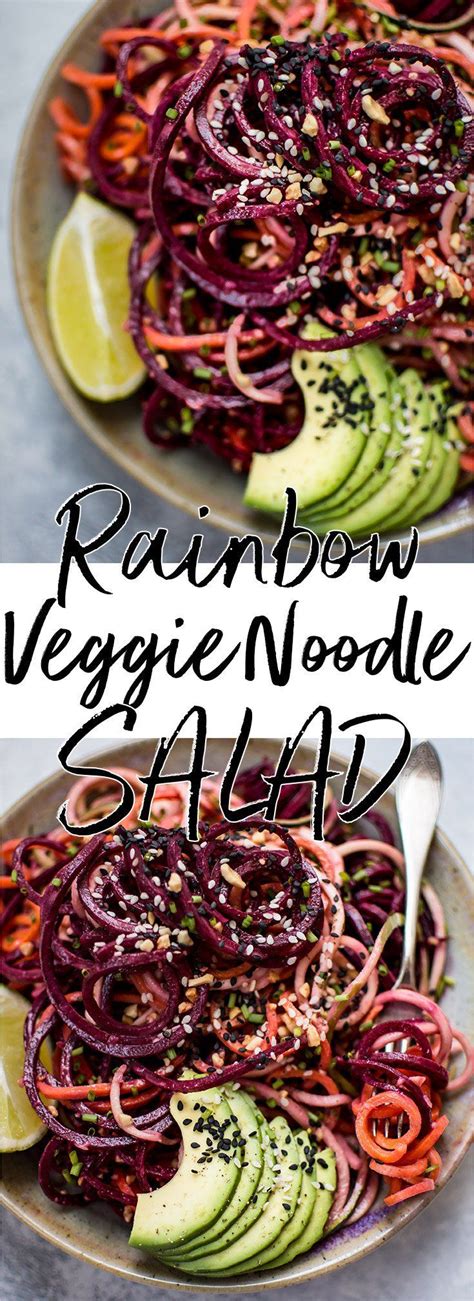 Rainbow Noodle Salad Recipe Vegetable Noodles Healthy Veggie Noodles