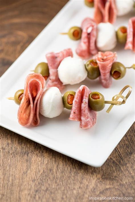 Mozzarella Salami Olive Appetizer Sticks Inspiration Kitchen Recipe