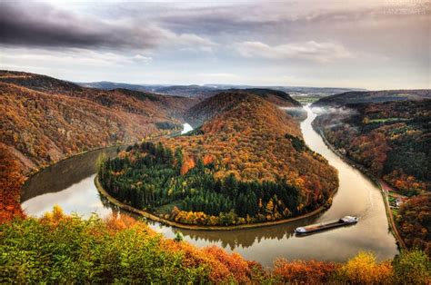 Beautiful Saar Loop Germany Forest Scenery River Scenery