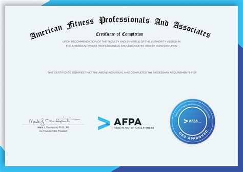 Afpa Fitness • Accredible • Certificates Badges And Blockchain