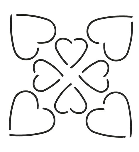 Quilt Stencil Heart Design 4 12in X 4 12in