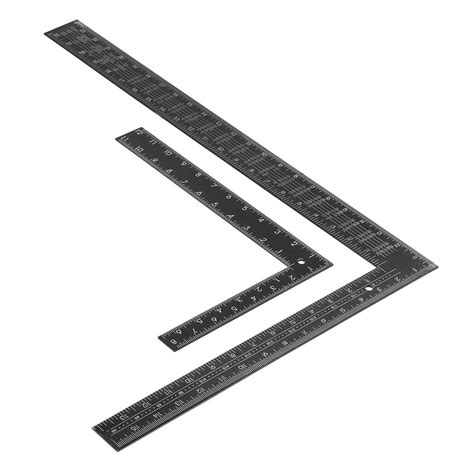 Drillpro Black Steel Double Sided Metric Inch Angle Ruler 90 Degree