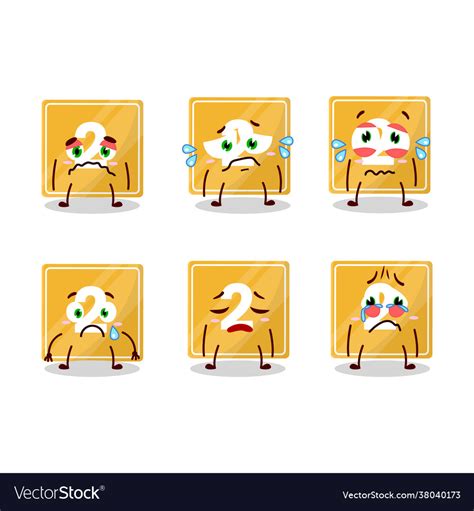Toys Block Two Cartoon Character With Sad Vector Image