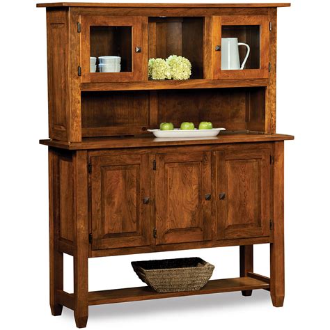 Buffet Tables And Optional Hutch Amish Sideboard Servers And China Cabinets In Mission Style Pershing