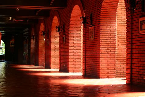 Wallpaper Red Brick Light Wall Architecture
