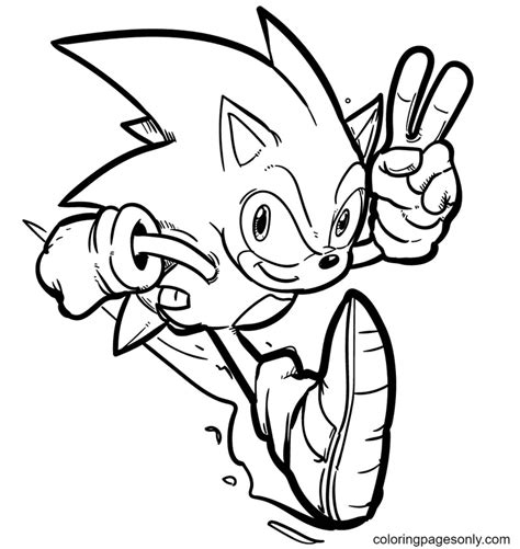 Cute Sonic Coloring Page Free Printable Coloring Pages