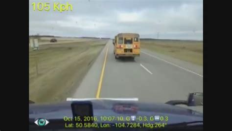 Dashcam Video Captures Close Call With School Bus Outside Regina