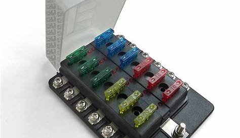 Universal 12 Way Covered 12V Circuit Blade Fuse Box with LED Indicators