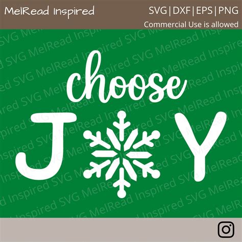 Choose Joy Svg Joy Svg Snowflake Svg Winter Svg Christmas Svg Cut File