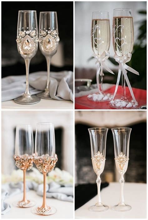 How To Decorate Wedding Champagne Flutes With Rhinestones Wedding Decoration Champagne Wine