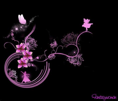 Pink Fantasy Pink Butterfly Fantasy Vector Fairies Flowers Hd