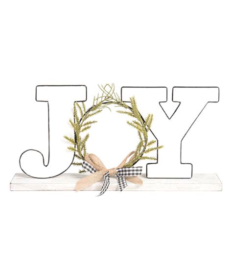 White Joy Wreath Box Sign Zulily