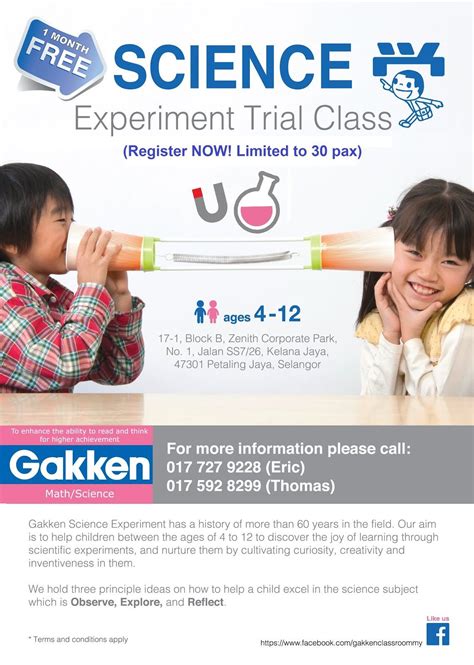 Free Science Experiment Trial Classes At Gakken Classroom Kelana Jaya