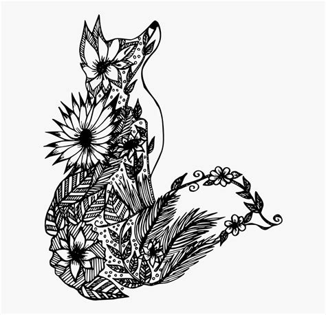 Mandala Personal Use Fox Flowers Animal Coloring Pages For Adults