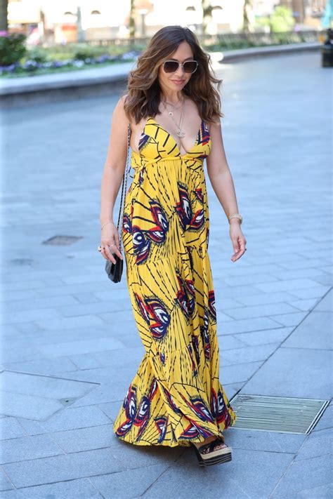 Myleene Klass Shows Off Her Cleavage In A Maxi Dress In London