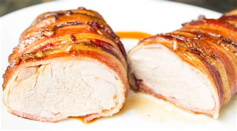 I cut the tenderloin into four sections, wrap. Pig On Pig: Bacon Wrapped Pork Tenderloin Recipe