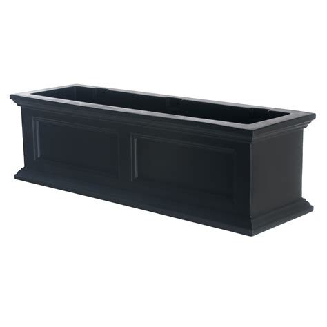 Black/bronze plastic window box (131). Mayne Inc. Fairfield Self-Watering Plastic Window Box ...