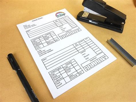 A5 Order Form Pad Notepad Customised With Your Logo 2 Orders Per Page