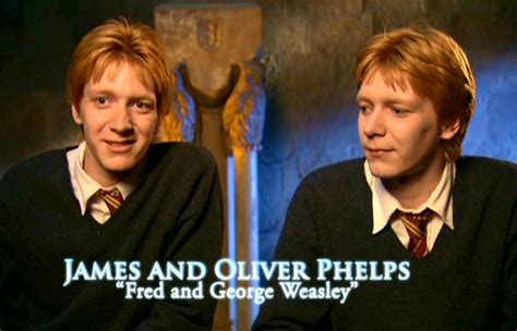 James andrew eric phelps and oliver martyn john phelps are identical twin english actors, best known for playing fred and george weasley, respectively, in the harry potter film series. Image - James and Oliver Phelps (Fred and George Weasley ...