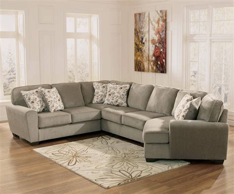 Patina 4 Piece Small Sectional With Right Cuddler Rotmans Sofa Pertaining To Sectional Sofa With Cuddler Chaise 