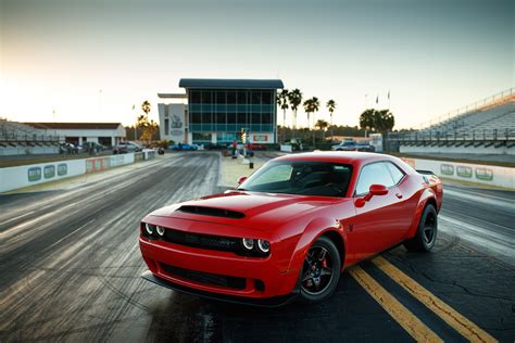 Wallpaper Dodge Challenger Srt Demon Red 2017 New York Auto Show