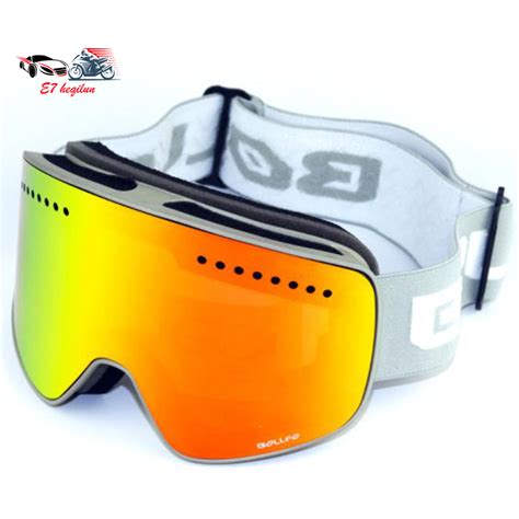 Bollfo Ski Goggles With Magnetic Double Layer Polarized Lens Skiing Anti Fog Uv400 Snowboard
