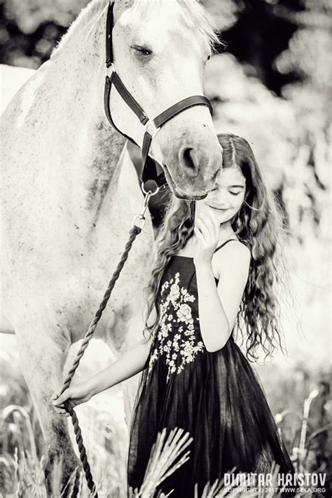 Young Girl With Beautiful White Horse 54ka Photo Blog