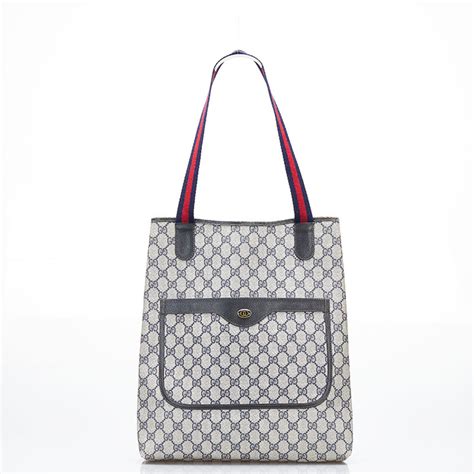 Gucci Gucci Gg Supreme Old Sherry Line Tote Bag 16 002 4487 Navy Gray